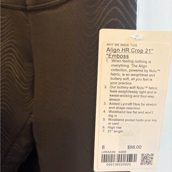 Lululemon Black Align HR Crop 21" Leggings - Picture 2 of 2